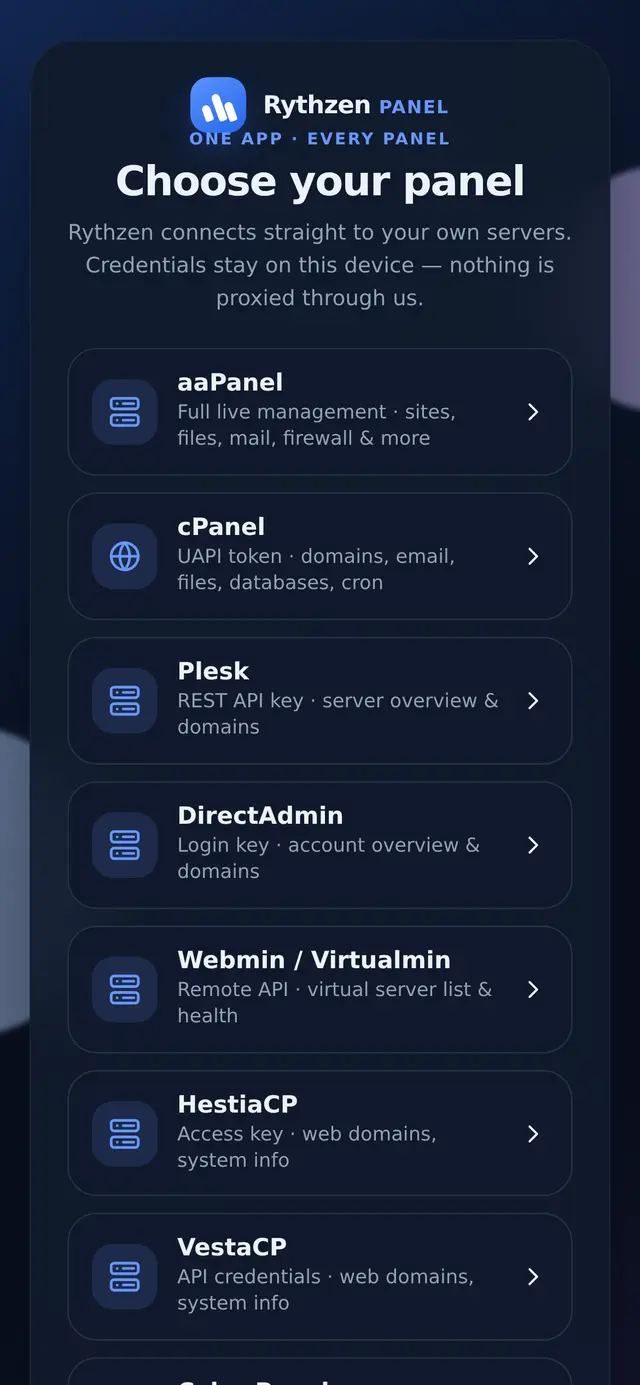 Panel chooser
